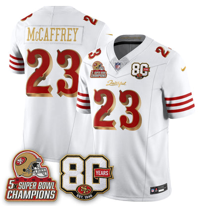 San Francisco 49ers 80 Years & 5X Champs Rivalries Vapor Jersey - Stitched