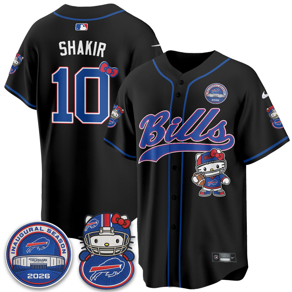 BUF x Meow  Vapor Baseball Jersey - Stitched