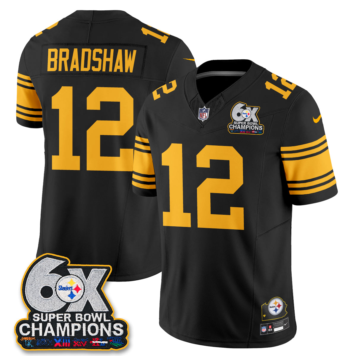 PIT 6X Champs Throwback V2 Vapor Jersey - Stitched