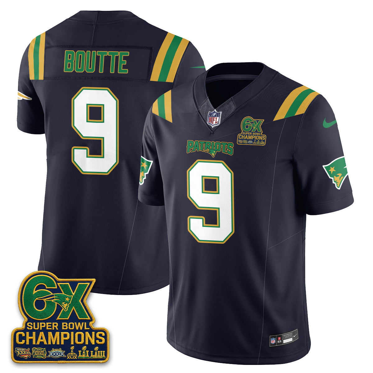New England Patriots Irish Edition Vapor Jersey - Stitched