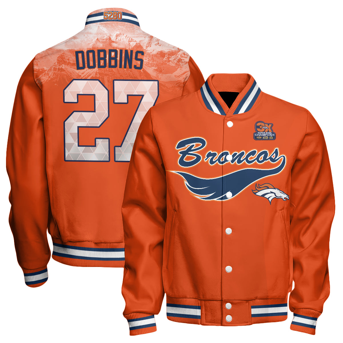 Denver Broncos Fangear Edition Baseball Jacket - Printed