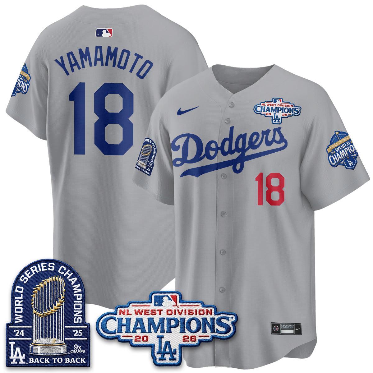 LAD 2026 NL West Champs Vapor Jersey- Stitched