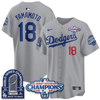 LAD 2026 NL West Champs Vapor Jersey- Stitched