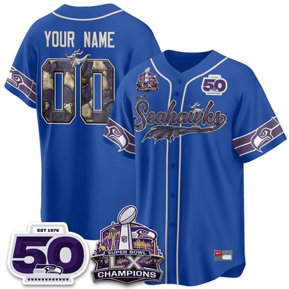 Seattle Seahawks 2026 Nightmare Edition Vapor Custom Baseball Jersey - Stitched