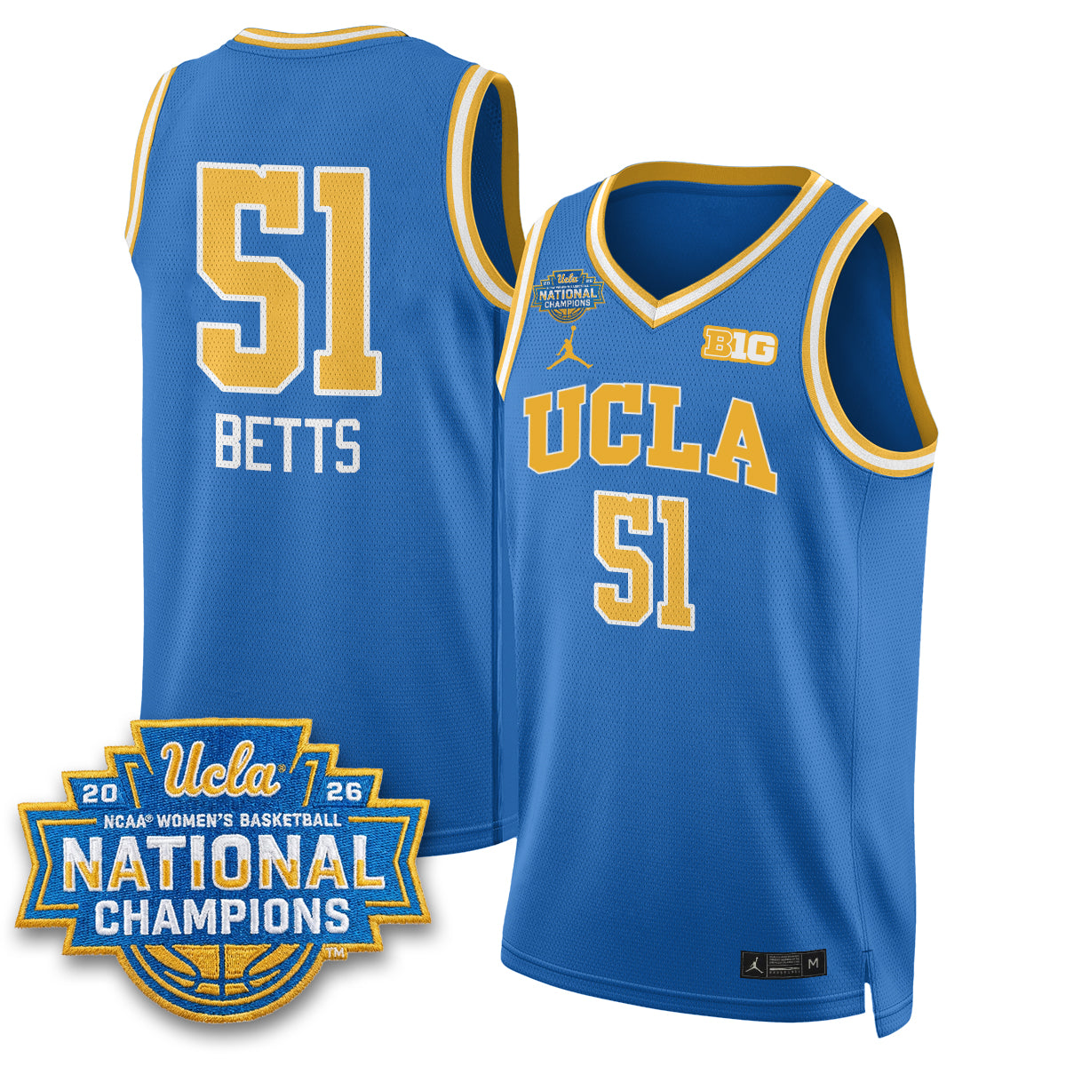 UCLA Women's Basketball National Champion 2026 Gear Limited Jersey -  All Stitched