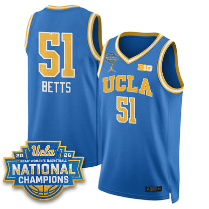 UCLA Women's Basketball National Champion 2026 Gear Limited Jersey -  All Stitched