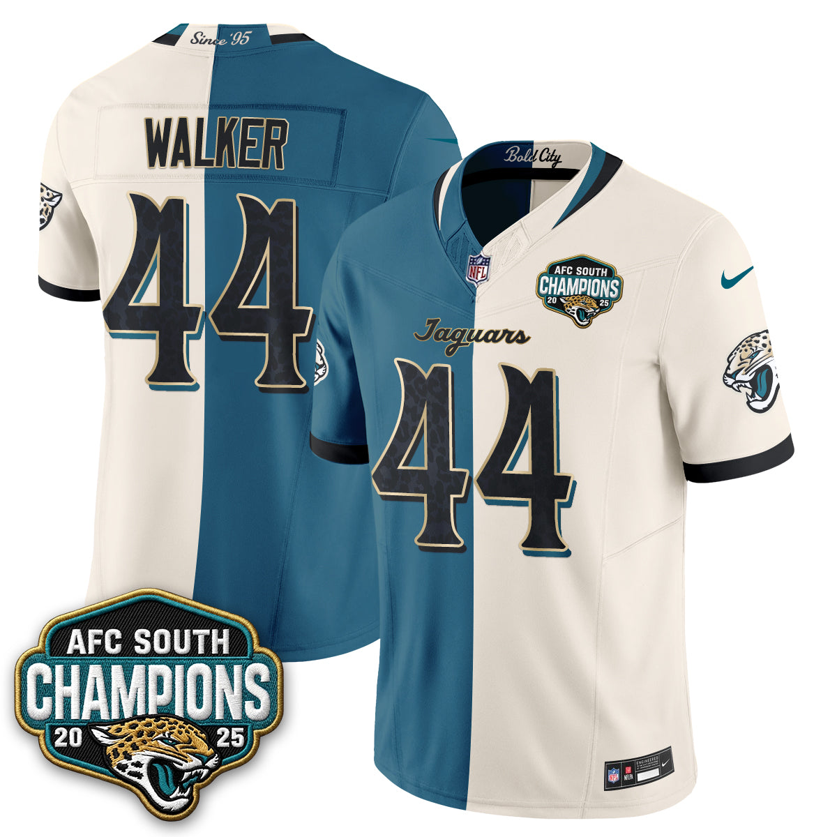 Jacksonville Jaguars 2026 Rivalries Split Vapor Jersey - Stitched