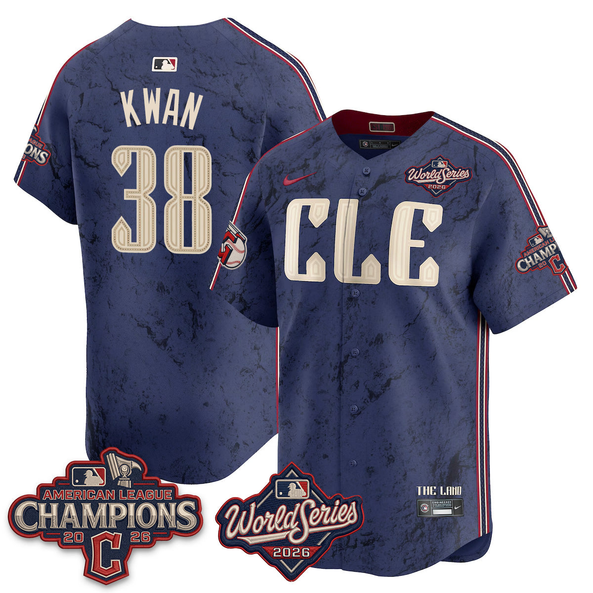CLE 2026 AL Champions Vapor Jersey - Stitched
