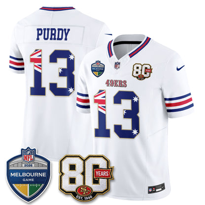 San Francisco 49ers Melbourne Game 2026 Vapor Jersey - Stitched