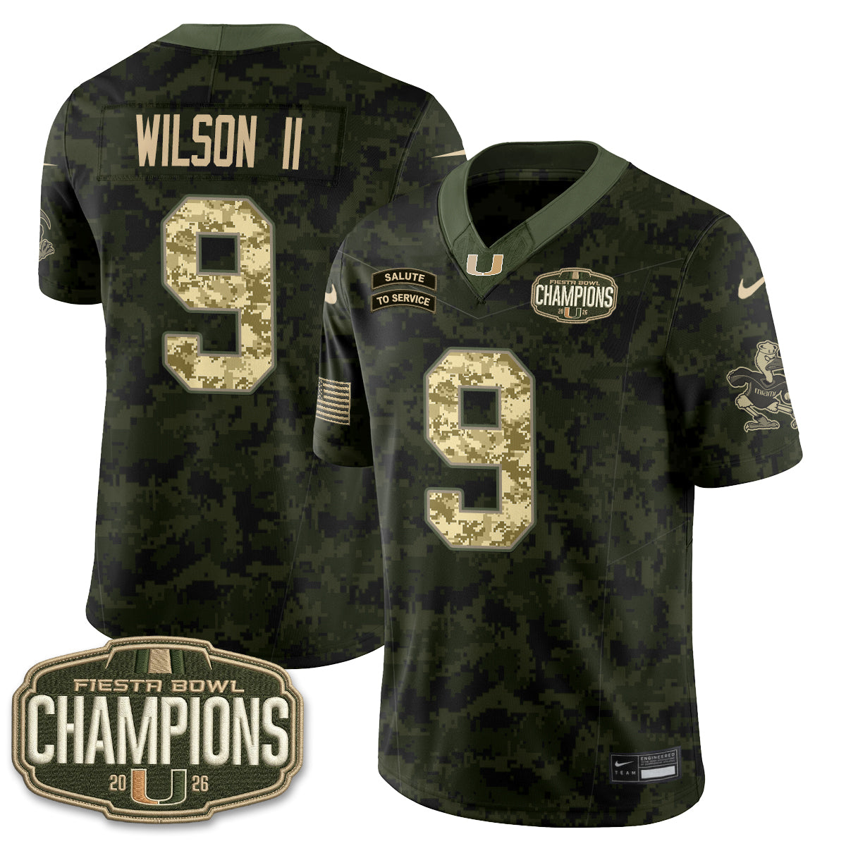 Miami Hurricanes 2026 Salute to Service Vapor Jersey - Stitched