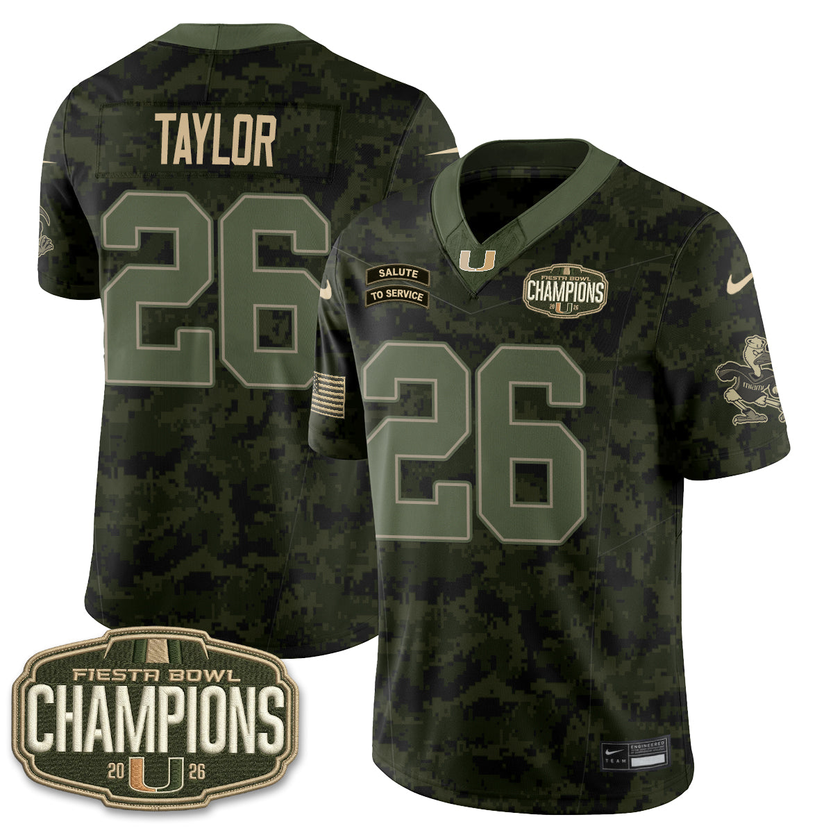 Miami Hurricanes 2026 Salute to Service Vapor Jersey - Stitched