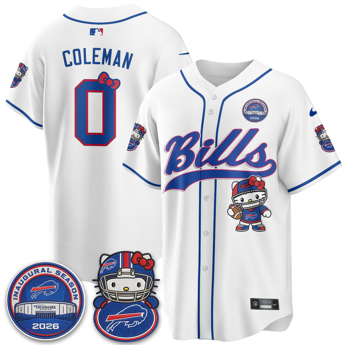 BUF x Meow  Vapor Baseball Jersey - Stitched