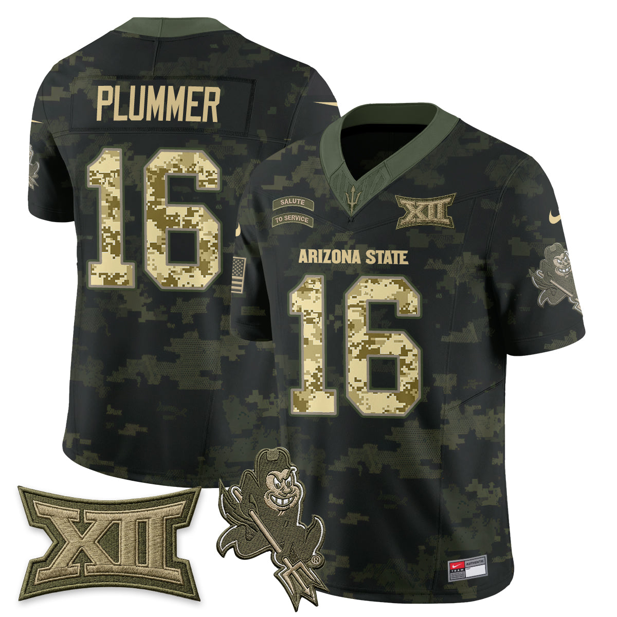 Arizona State Sun Devils 2026 Salute to Service Vapor Jersey - Stitched