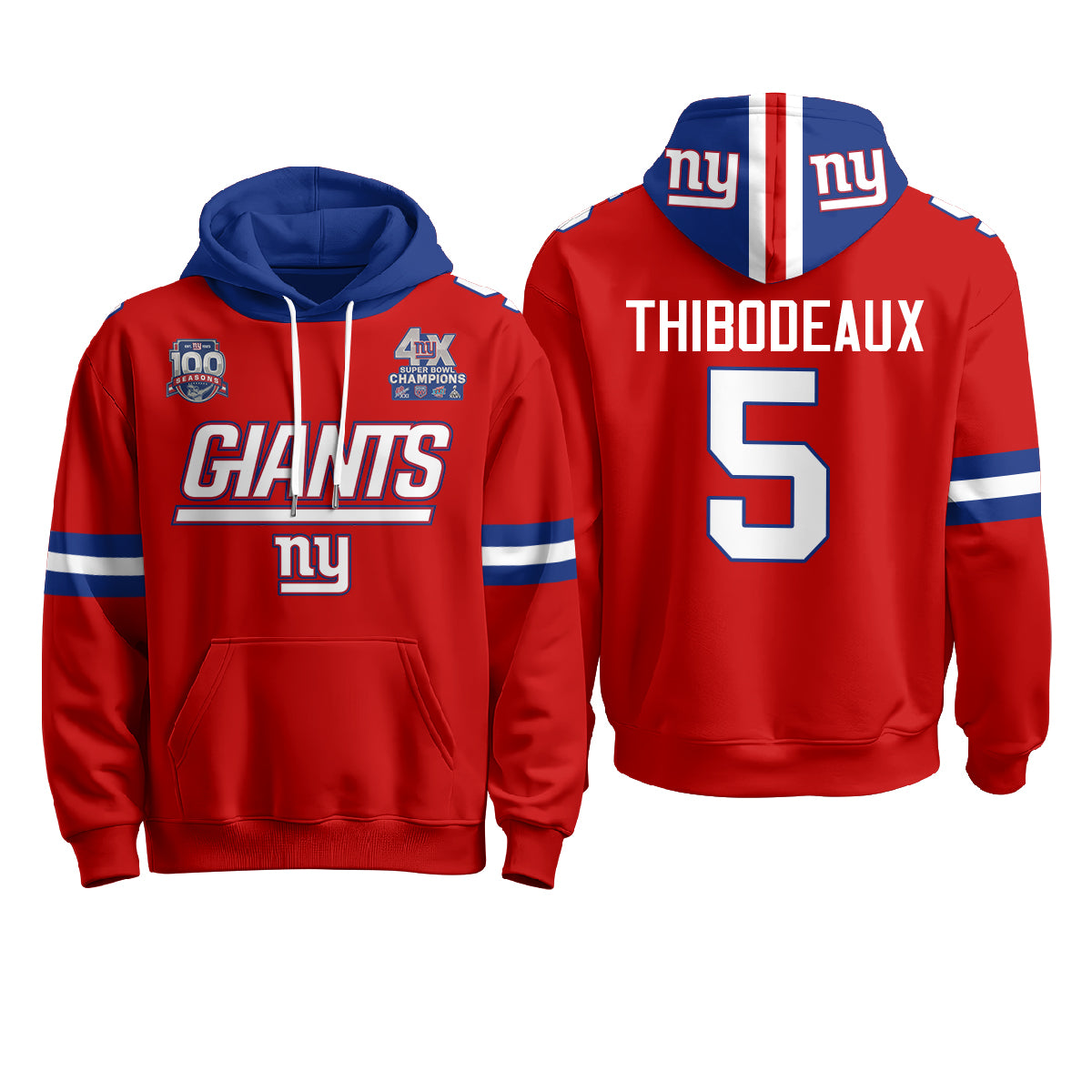 New York Giants 4X Champs S.Bowl Hoodie - Stitched