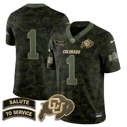 Colorado Buffaloes 2026 Salute to Service Vapor Jersey - Stitched