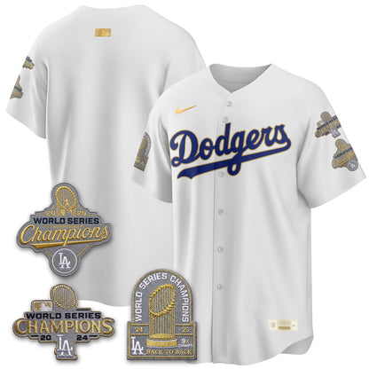 LAD Gold Collection Stadium Vapor Limited Jersey - Back to Back 9x Champs - All Stitched