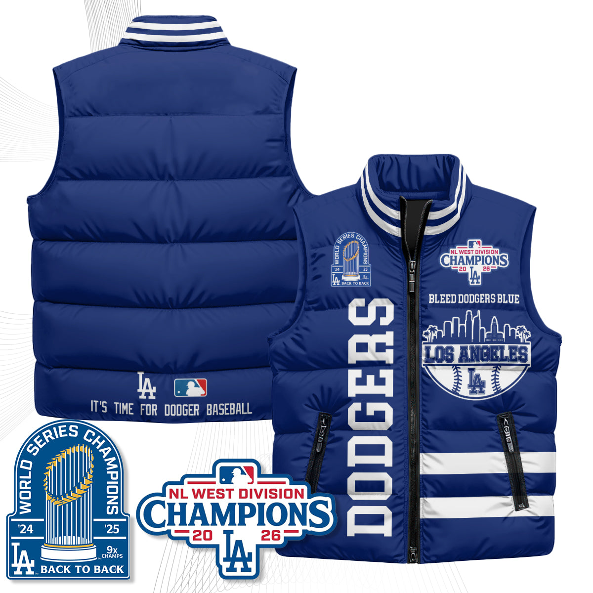 LAD "Bleed Blue" Puffer Vest - Printed