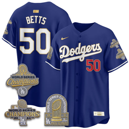LAD Gold Collection Stadium Vapor Limited Jersey - Back to Back 9x Champs - All Stitched
