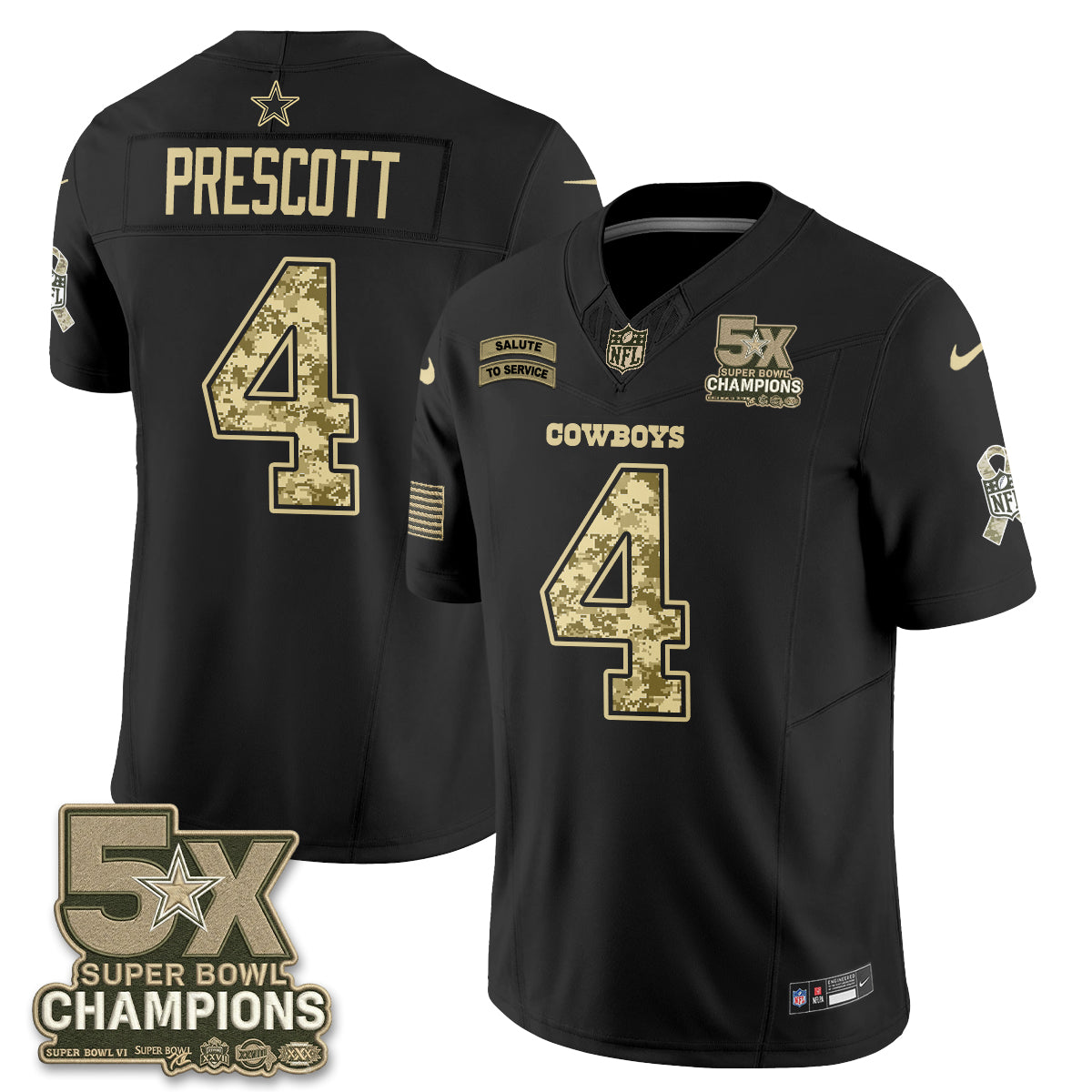 Dallas Cowboys 2026 Salute to Service V3 Vapor Jersey - Stitched