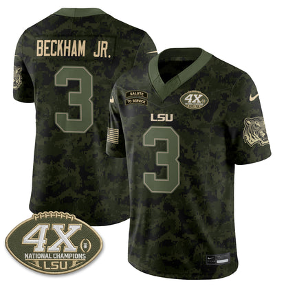 LSU Tigers 2026 Salute to Service Vapor Jersey - Stitched