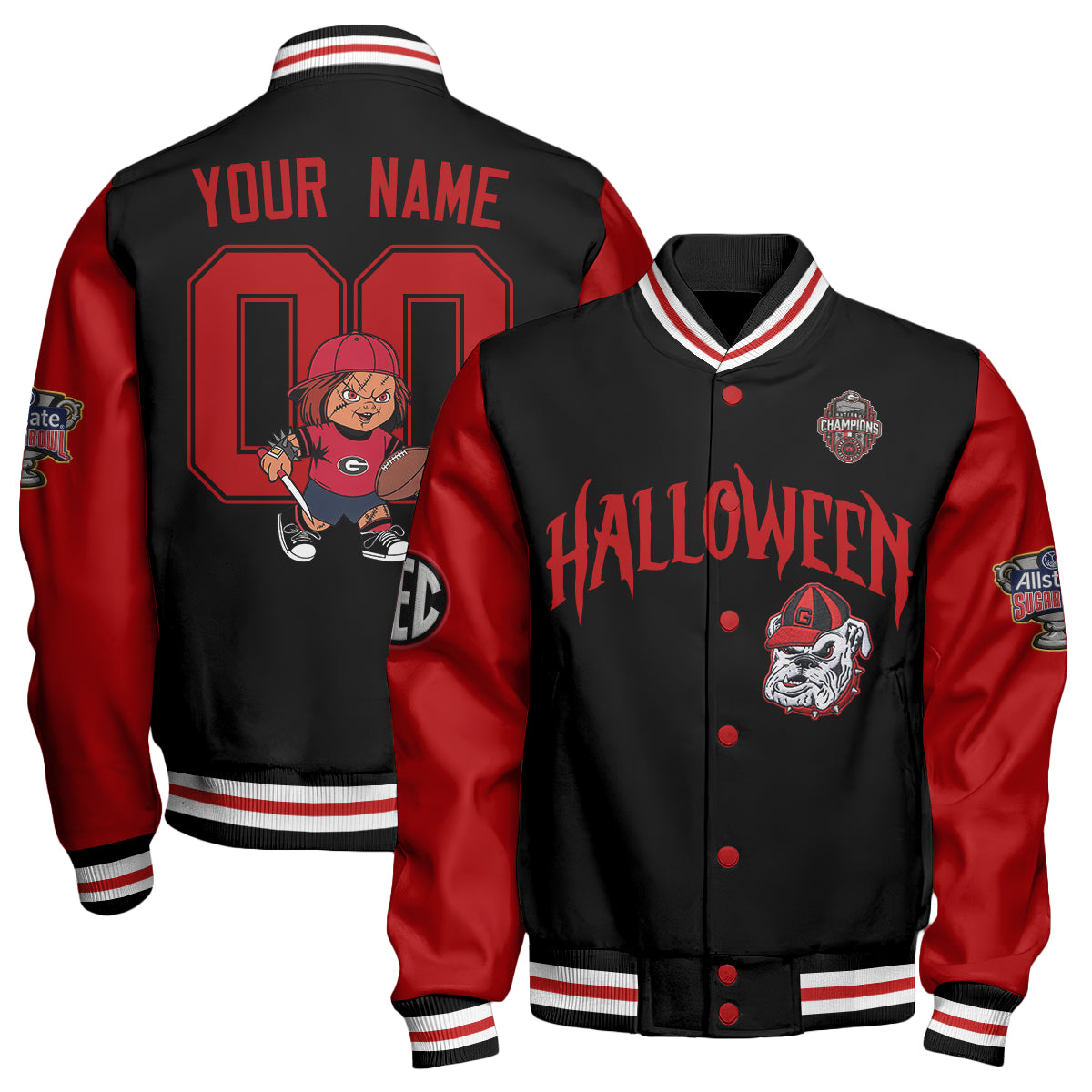 GB x Killer Doll Horror Movie Halloween 2026 Edition Custom Baseball Jacket - Printed