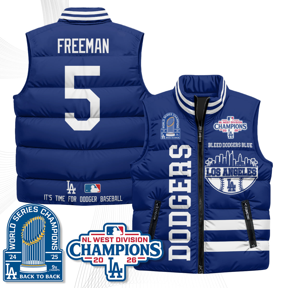 LAD "Bleed Blue" Puffer Vest - Printed
