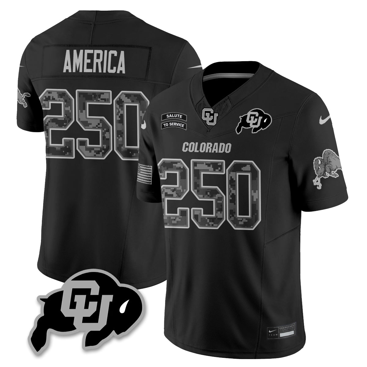 Colorado Buffaloes 2026 Salute to Service Vapor Jersey - Stitched