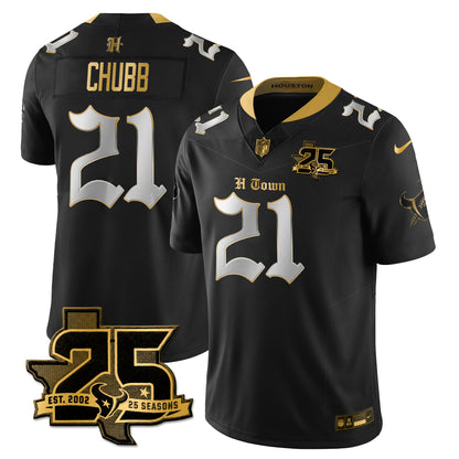 HOU 25th Seasons in 2026 Gothic Vapor Gold Edition Limited Jersey - All Stitched