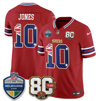San Francisco 49ers Melbourne Game 2026 Vapor Jersey - Stitched