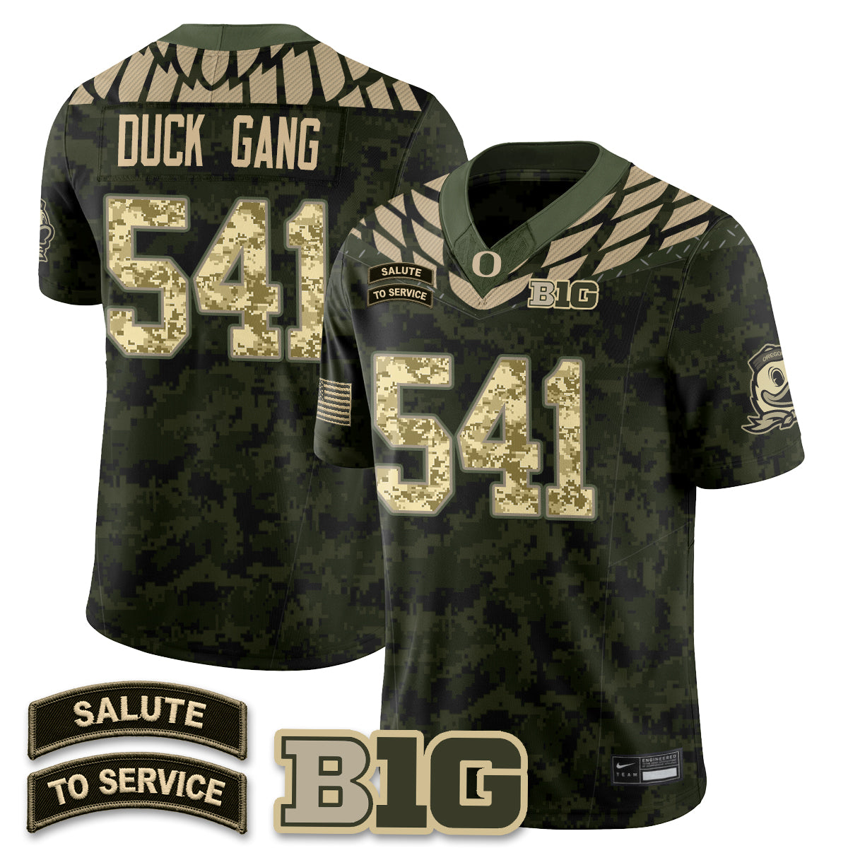 Oregon Ducks 2026 Salute to Service Vapor Jersey - Stitched