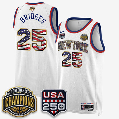 New York Knicks 2026 NBA Eastern Conference Champions x Fourth of July Vapor Jersey - Stitched