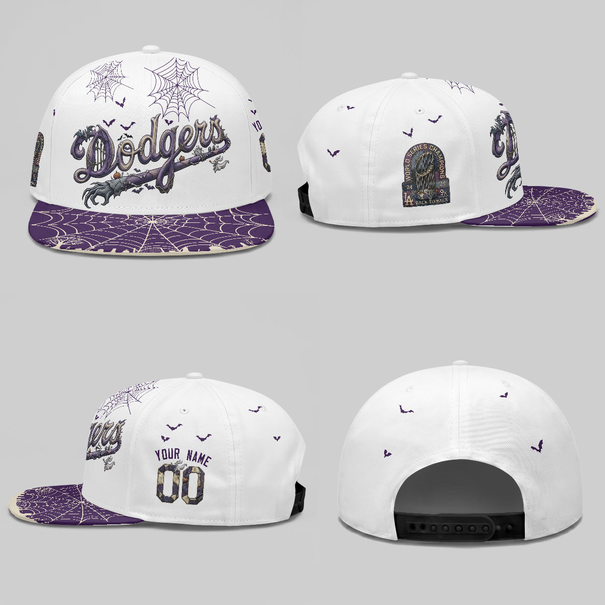 Los Angeles Dodgers Nightmare Personalized Snapback Cap - Printed