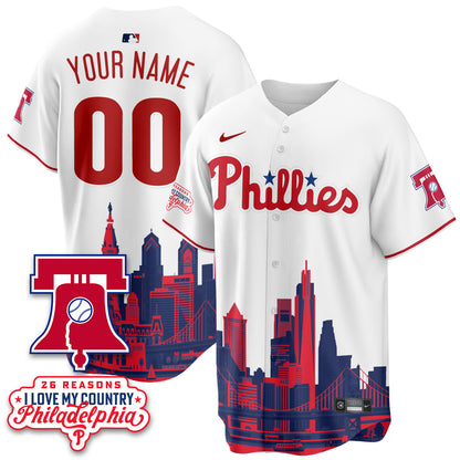 Philadelphia Phillies "26 Reasons I Love My Country" Edition Vapor Custom Jersey - Stitched
