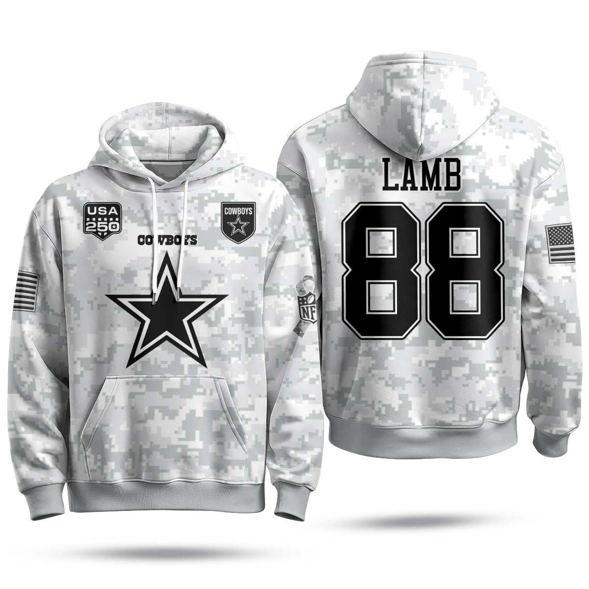 DAL 2026 Salute To Service Edition Pullover Hoodie - Printed