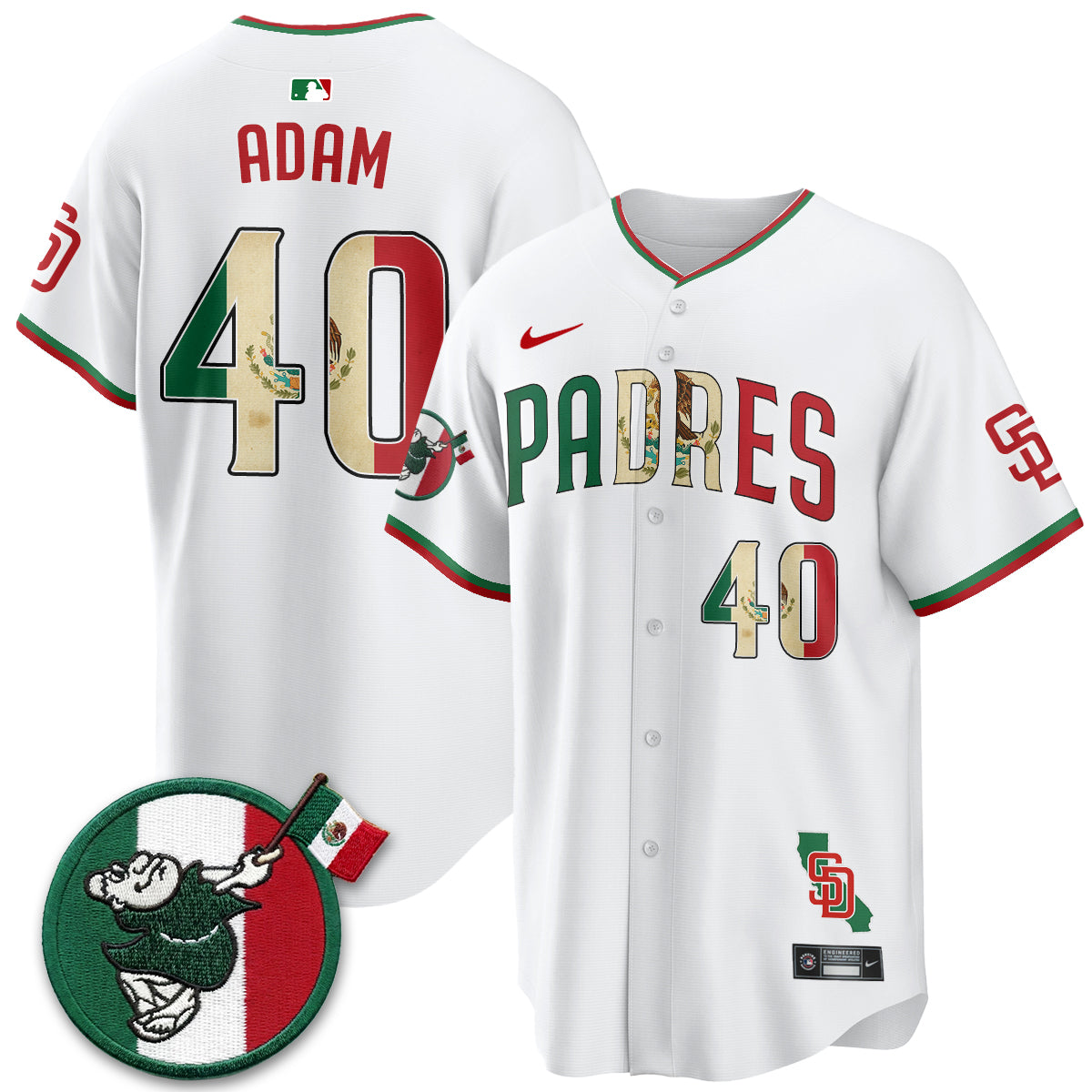 San Diego Padres Mexico Style Vapor Jersey - Stitched