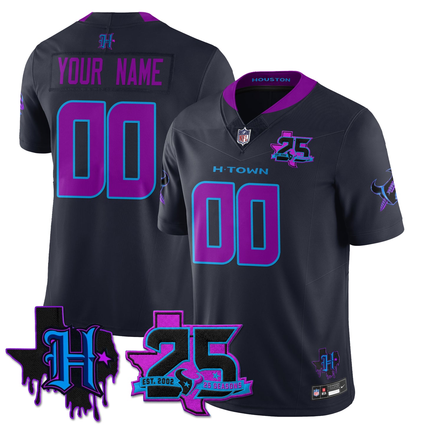 HOU 25th Seasons in 2026 DJ Screw Vapor Custom Limited Jersey - All Stitched