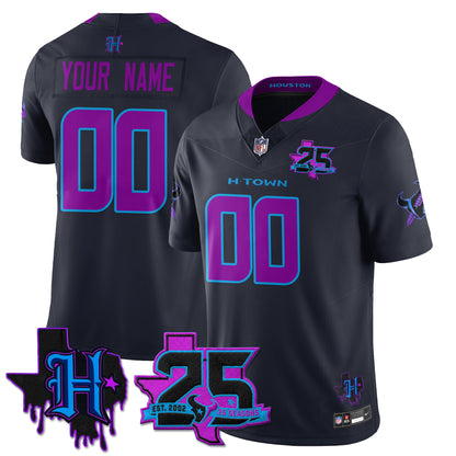 HOU 25th Seasons in 2026 DJ Screw Vapor Custom Limited Jersey - All Stitched