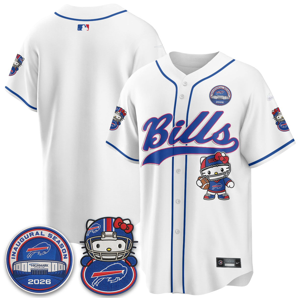 BUF x Meow  Vapor Baseball Jersey - Stitched