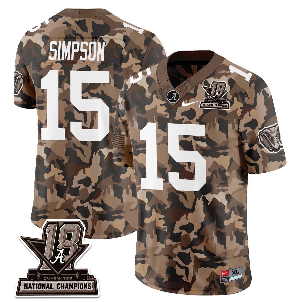 Alabama Crimson Tide 2026 Military Appreciation Vapor Jersey - Stitched
