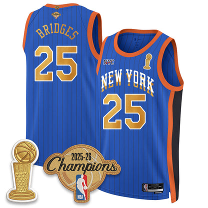New York Knicks Champions Night Vapor Jersey - Stitched