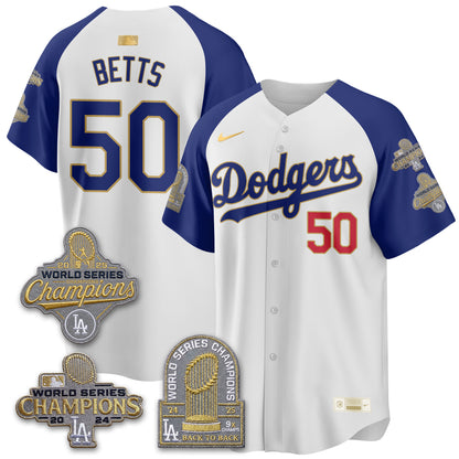 LAD Gold Collection Stadium Vapor Limited Jersey - Back to Back 9x Champs - All Stitched