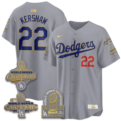 LAD Gold Collection Stadium Vapor Limited Jersey - Back to Back 9x Champs - All Stitched