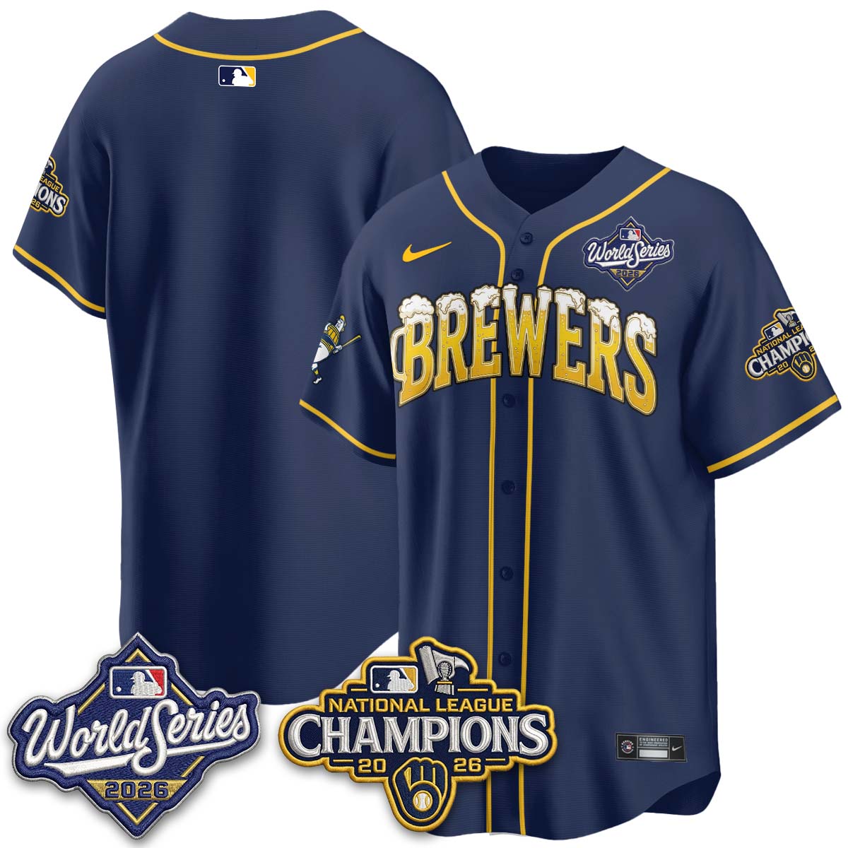 MIL "Pitcher & Pint" 2026 NL Champions Vapor Jersey - Stitched