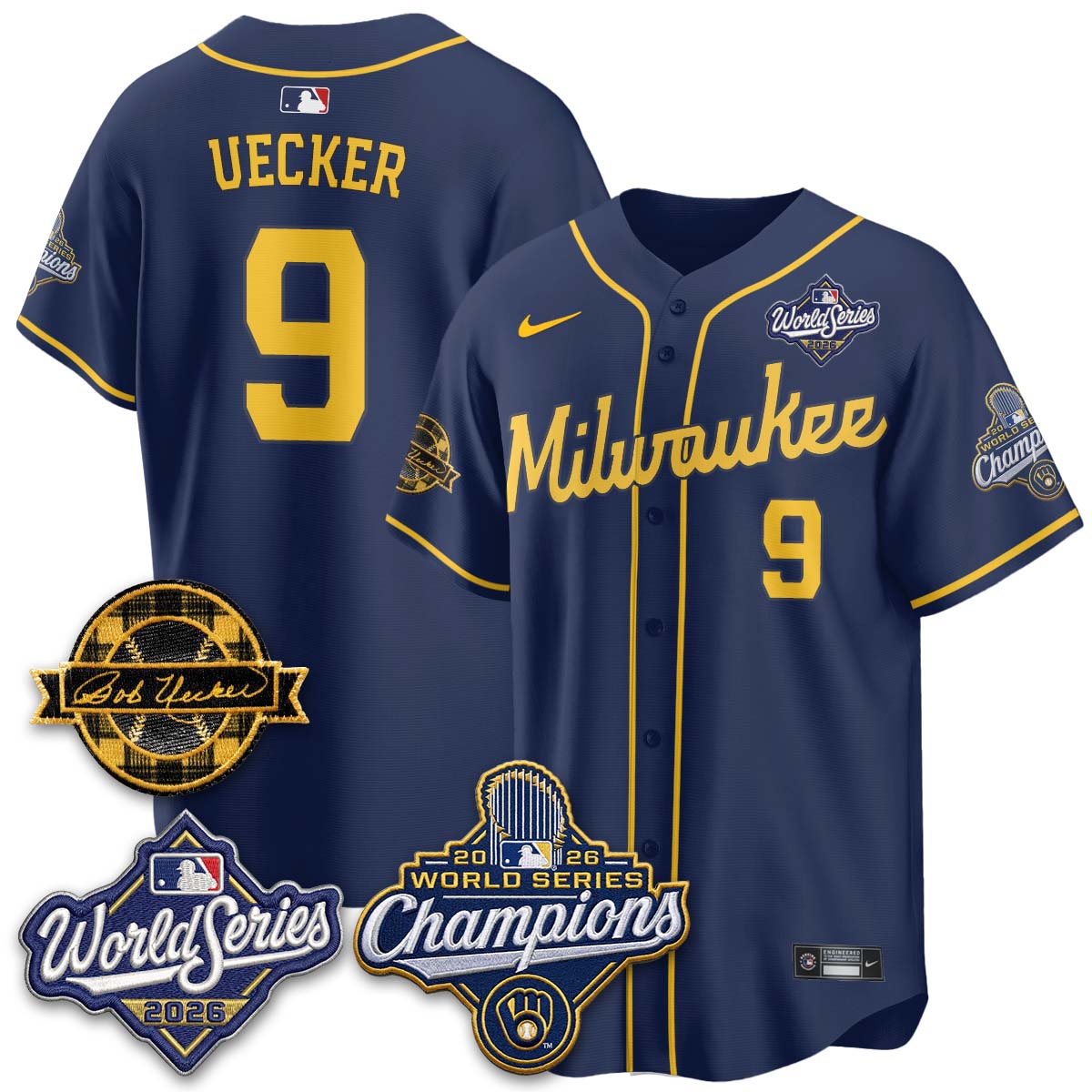 MIL 2026 WS Champions - Bob Uecker Patch Vapor Jersey - Stitched