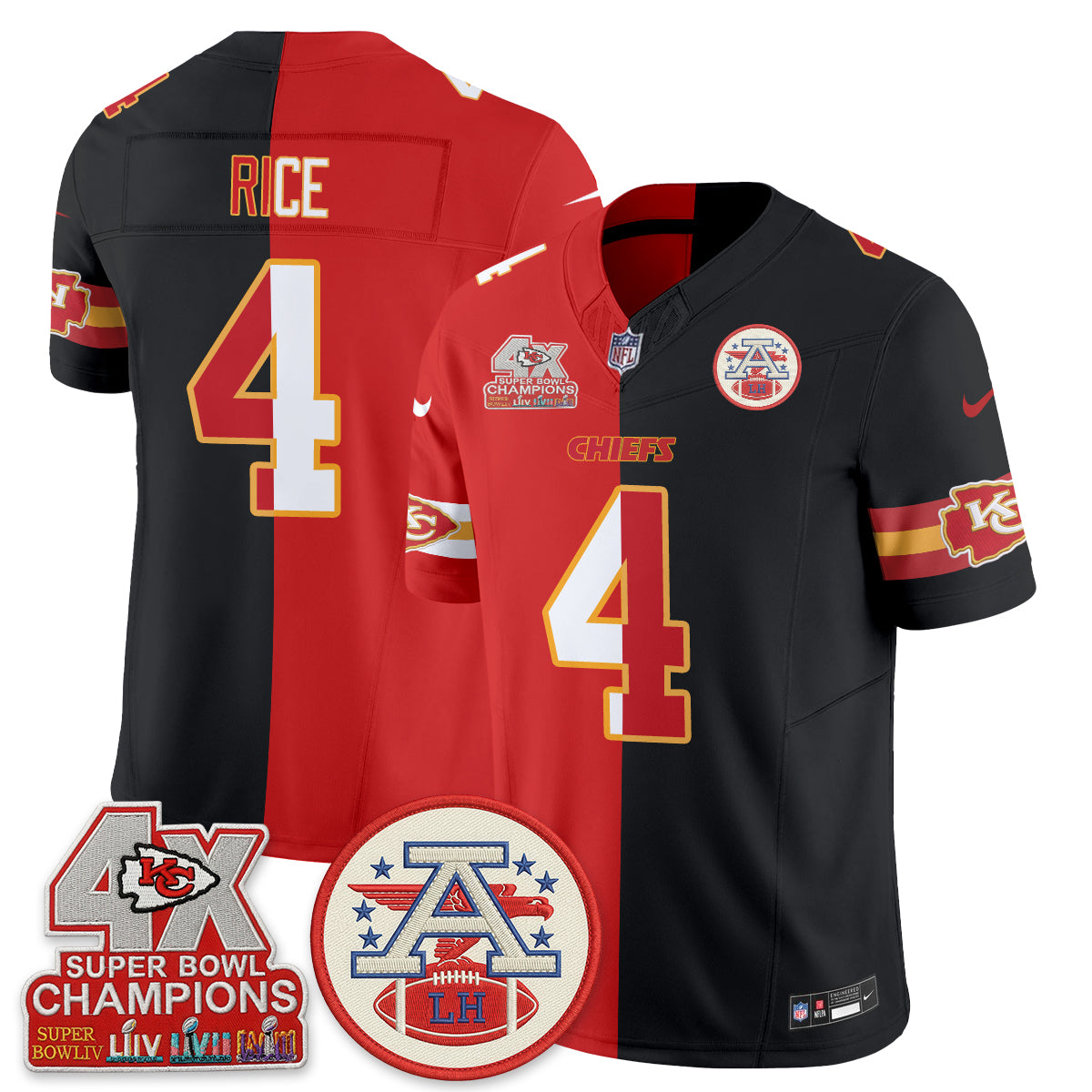 Kansas City Chiefs Split Edition Vapor Jersey - Stitched