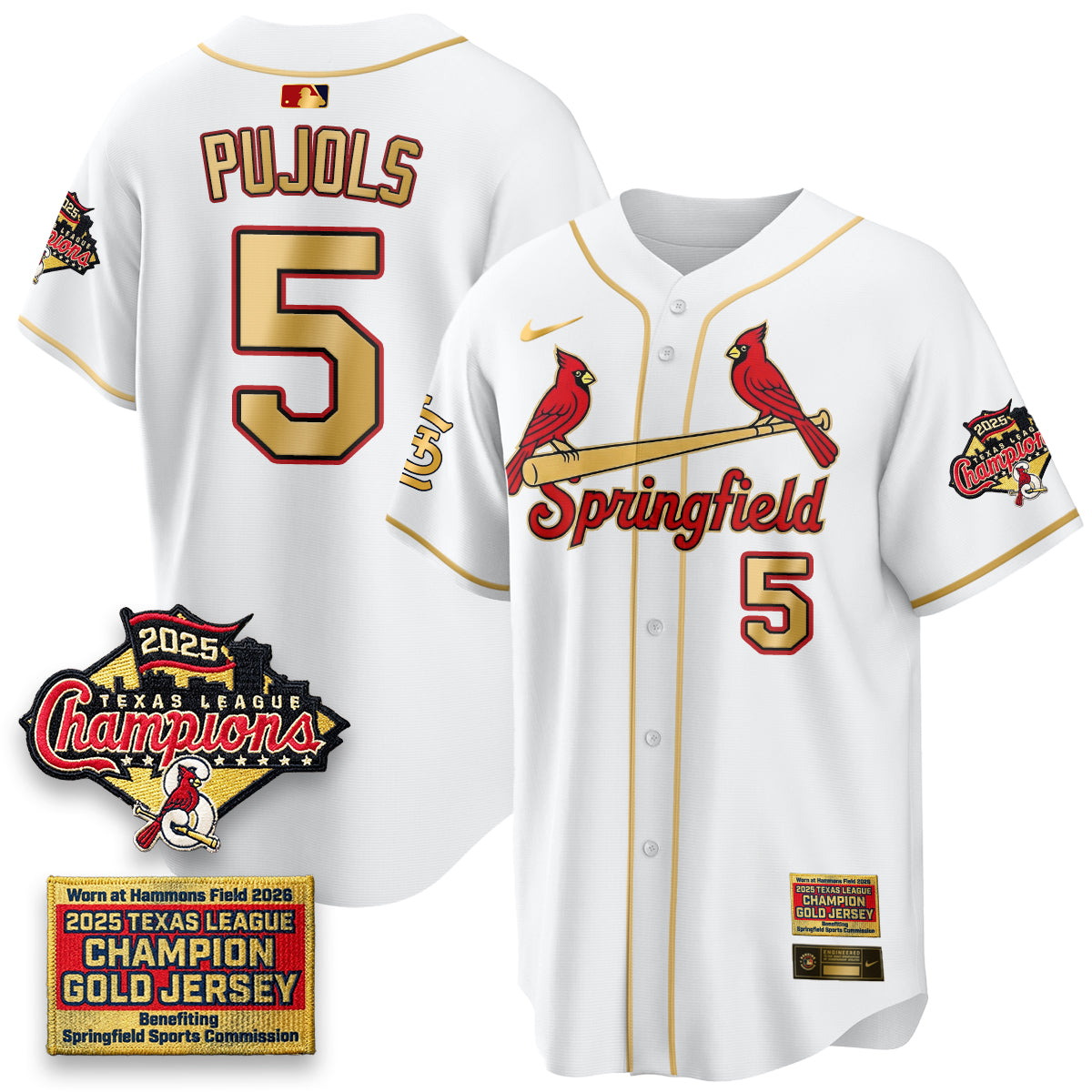 STL Springfield's Championship Gold Limited Jerseys - Stitched