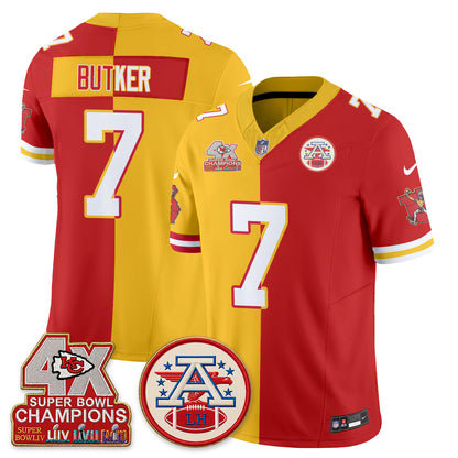 Kansas City Chiefs Throwback Split Vapor Jersey - Stitched