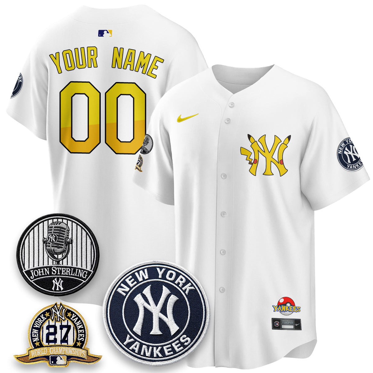 New York Yankees x PKM Cartoon Limited Custom Jersey -  Stitched