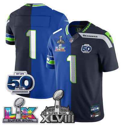 Seattle Seahawks SB LX Champs Split Edition Vapor Jersey - Stitch