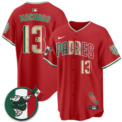 San Diego Padres Mexico Style Vapor Jersey - Stitched